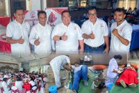 Peringati Hari Kenaikan Yesus Kristus menggelar kegiatan donor darah di salah satu restoran di Kota Kendari, Selasa (14/5/2024).