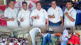 Peringati Hari Kenaikan Yesus Kristus menggelar kegiatan donor darah di salah satu restoran di Kota Kendari, Selasa (14/5/2024).