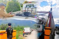 DLH Konut prioritaskan kenyamanan pengendara  dengan memasang lampu sorot jalan dilokasi banjir desa sambandete.