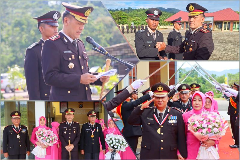 Kapolres Konut AKBP Priyo Utomo, S.H., S.I.K mewisuda dan melepas Kompol (purn) Ramis Pomalingo, S.H dan AKP (purn) Rustan Dahlan yang memasuki masa purna bakti atau pensiun. Sabtu, (01/06/2024).
