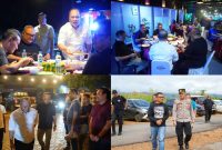 Bupati Konawe Utara, H. Ruksamin, menyambut hangat kunjungan kerja Kapolda Sulawesi Tenggara, Irjen Pol Dwi Irianto bersama rombongan di salah satu kafe. Sabtu malam, 1 Juni 2024.