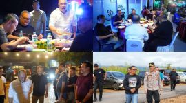 Bupati Konawe Utara, H. Ruksamin, menyambut hangat kunjungan kerja Kapolda Sulawesi Tenggara, Irjen Pol Dwi Irianto bersama rombongan di salah satu kafe. Sabtu malam, 1 Juni 2024.