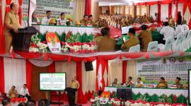 H. Ruksamin resmi membuka rapat koordinasi supervisi Program Pencegahan Korupsi Terintegrasi dan Sosialisasi Anti Korupsi, di Aula Anawai Ngguluri, Kantor Bupati Konut, Senin (3/6/2024).