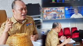 H. Ruksamin menjadi penyangga ujian doktor melalui virtual Zoom Meeting dari kantor Bupati Konawe Utara, Senin, 3 Juni 2024.