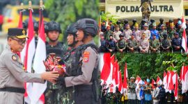 Proses pengambilan air suci dari sumber mata air Sungai Laku-Laku Kebun Raya Kendari, Kelurahan Andonohu, Kecamatan Poasia Kota Kendari, Sultra.