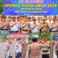 Apel gelar pasukan operasi patuh anoa 2024 bertempat di lapangan apel mapolres konawe utara, senin (15/7/24).