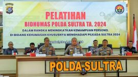Bid Humas Polda Sultra menyelenggarakan pelatihan di Aula Dachara, Selasa (23/7/2024).