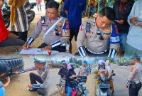 Satlantas Polres Konawe Utara gelar Operasi Patuh Anoa 2024 di depan Polsek Asera Kelurahan Wanggudu Kecamatan Asera Kabupaten Konawe utara, Senin (22/7/24).