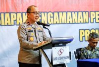 Brigjen Pol Amur Chandra Juli Buana, S.H., M.H menyampaikan pesan amanat presiden pada Rakernis Ops Mantap Praja Anoa 2024.