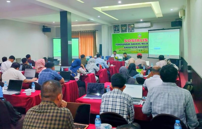 BKAD Konut menggelar sosialisasi dengan mengikutsertakan seluruh Bendahara Barang OPD, Kecamatan dan Kelurahan se-Kabupaten Konawe Utara, Rabu (24/07/2024).