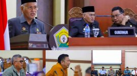Sekretaris Daerah Prov. Sultra, Drs. H Asrun Lio.,M.Hum.,Ph.D, memberikan Jawaban Gubernur Sulawesi di DPRD Sultra. Rabu, (31/07/2024).