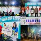 Polisi Pengamanankan laga final turnamen futsal Bahari Cup V Tahun 2024 di Desa Mowundo. Rabu malam (31/07/2024).