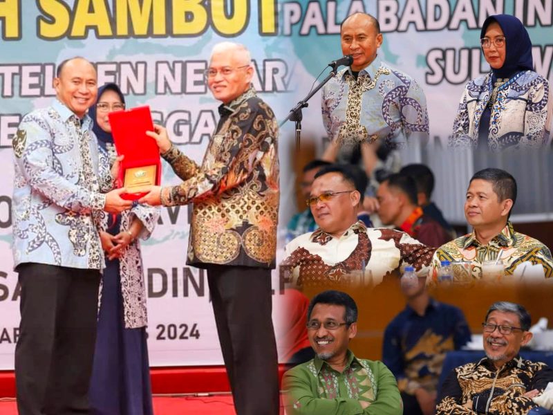 Kabinda Sultra yang lama Brigjen TNI R Toto Oktaviana didampingi istri dalam suasana pisah sambut kepada Kolonel Inf Saripuddin. Pj Gubernur Komjen Pol (P) Andap Budhi Revianto diwakili Sekda Sultra H Asrun Lio, Jumat (2/8/2024), bertempat di Rujab Gubernur Sultra.