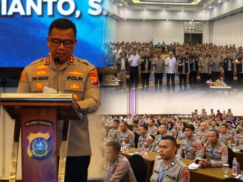 Kapolda Sultra Irjen Pol Dwi Irianto, S.I.K., M.H, membuka resmi Rakernis. Rabu, 7 Agustus 2024.