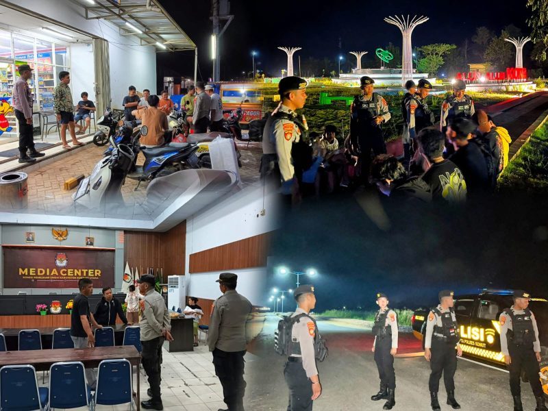 Personel Patroli Pos Mobile Polres Konawe Utara sapa langsung ke masyarakat di wilayah rawan tindakan kejahatan. Kamis malam, (08/08/2024)