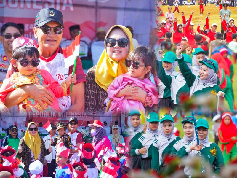 Wakil Bupati Konut, H. Abuhaera bersama Ibu Wakil TP PKK Konut, Hj. Sarlina Abuhaera menyambut Semarak pembukaan Porseni di Kabupaten Konawe Utara. 