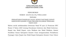 Berikut Jadwal dan Syarat Pendaftaran Paslon Bupati dan Wakil Bupati Konawe Utara 2024.
