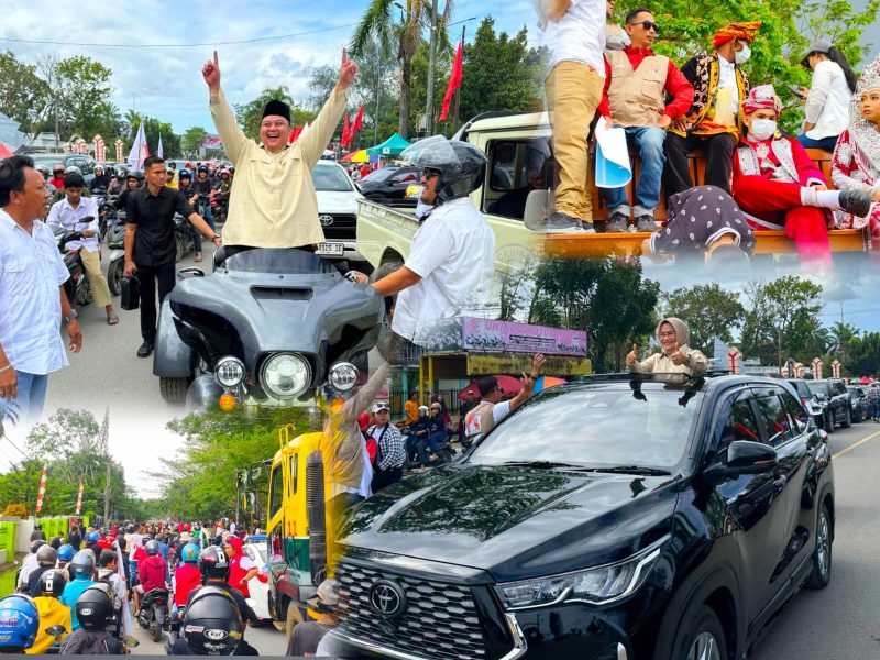 Pasangan Yudhi-Nirna Diarak Ribuan Massa Daftar di KPU Kota Kendari. Kamis, (29/08/2024).
