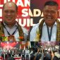 Pasangan Calon Gubernur Sultra, H. Ruksamin bersama Calon Wakil Gubernur Sultra, H. LM. Sjafei Kahar, Periode 2024-2029, saat mendaftar di KPU Sultra, Kamis (29/09/2024).