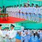 Bupati Konawe Utara, H. Ruksamin pimpin Perpanjangan masa jabatan 159 kepala desa di gedung olahraga, Kamis (05/09/2024).