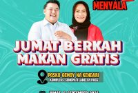 Paslon Yhudi-Nirna gelar Jum'at Berkah Makan Gratis.