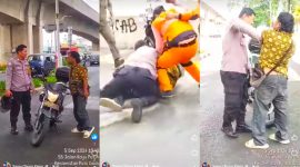 Aiptu Agus Supriyatna yang mengamankan seorang pria bernama Danovan Sembiring Meliala (43) di Pulogadung, Jakarta Timur. Jum'at (06/09/2024).