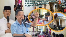 Galeri pertemuan H. Ikbar didampingi anggota DPRD Konut, Samir dan Fendrik, mendengarkan aspirasi Mahasiswa Konut soal kondisi bangunan asrama. Minggu, (08/09/2024).
