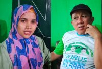 Wamusria (Jilbab) dan Rudy Asmara (Topi Hitam)
