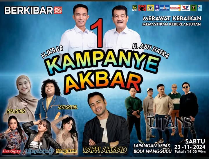 Kampanye Akbar, Paslon Bupati dan Wakil Bupati Konawe Utara, Ikbar-Abuhaera.