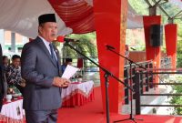 H. Ruksamin jadi Irup peringatan Hari Bela Negara ke-76 tingkat Kabupaten Konawe Utara. Foto: Istimewa.