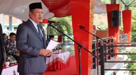 H. Ruksamin jadi Irup peringatan Hari Bela Negara ke-76 tingkat Kabupaten Konawe Utara. Foto: Istimewa.
