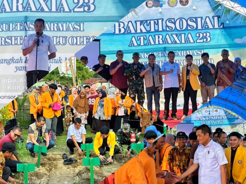 H. Abuhaera sambut Mahasiswa Fakultas Farmasi Universitas Halu Oleo (UHO) Kendari angkatan 2023, berlangsung di Lapangan Desa Taipa, Kecamatan Lembo, Kamis (23/1/2025).
