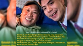 Momen berpose bersama pertemuan Ruksamin bersama Agus, Pramugara Batik Air di Udara.
