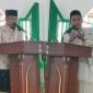 Sekda Konut, Dr. Safrudin, S.Pd., M.Pd, bersama Dr. KH. Danial, LC., M.Thi, memberikan sambutan dan khutba pada Isra' Mi'raj Nabi Muhammad SAW 1446 Hijriah di Masjid As-Salam, Senin, 3 Februari 2025.