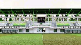 Design Stadion Mini Konasara dibangun di Kelurahan Molawe, Kecamatan Molawe, Kabupaten Konawe Utara (Konut) tahun 2025. Foto : Istimewa