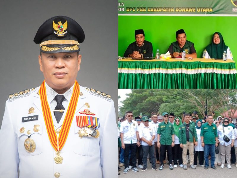 Seluruh kader Dewan Pengurus Cabang (DPC) Partai Bulan Bintang (PBB) Konawe Utara (Konut) mengucapkan Terima Kasih Kontribusi H. Ruksamin Sebagai Bupati Konut kurang dari Satu Dekade. 