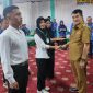 Wakil Bupati Konawe Utara, H. Abuhaera membuka Sosialisasi Penerimaan Mahasiswa Baru Politeknik Kelautan dan Perikanan (KP) Tahun Akademik 2025/2026, Selasa (17/6/2025), di Aula Anawai Ngguluri, Kantor Bupati Konut.