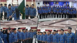 Wakil Ketua Dewan Pengurus KORPRI Provinsi Sulawesi Tenggara Dr. Dra. Hj. Zanuriah, M.Si, resmi mengukuhkan Korpri Konawe Utara untuk massa jabatan 2024-2029 di Hotel Oheo Konut, Selasa (31/12/2024).
