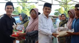 Bupati dan Wabup Konut, H. Ikbar - H. Abuhaera menyerahkan secara simbolis sebanyak 1.100 paket daging kurban dan beras kepada masyarakat kurang mampu dalam rangka perayaan Idul Adha 1446 H, Minggu (08/06/2025).