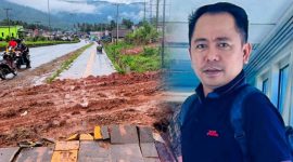 Anggota DPRD Konawe Utara, Fendrik, S.Kom, dan Perusakan Trotoar pejalan kaki akibat aktivitas mobilitas alat berat dan pengerukan tanah, Selasa (10/06/2025).