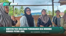 Kepala Desa Mowundo, Naniyatin, S.Pd., bersama Aparatur Desa menceritakan progres pembangunan berbasis potensi lokal dan partisipasi masyarakat, Jum'at (20/06/2025).