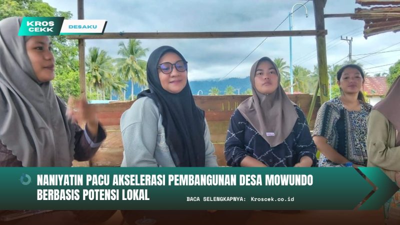 Kepala Desa Mowundo, Naniyatin, S.Pd., bersama Aparatur Desa menceritakan progres pembangunan berbasis potensi lokal dan partisipasi masyarakat, Jum'at (20/06/2025).
