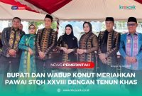 Bupati Konawe Utara, H. Ikbar, S.H., M.H., dan Wakil Bupati Abuhaera, S.Sos., M.Si., turut didampingi Ketua dan Wakil Ketua TP PKK Konut, Hj. Wisra Wastawati dan Hj. Sarlina, ikuti Pawai Ta’aruf Seleksi Tilawatil Qur’an dan Musabaqah Hadis (STQH) ke-XXVIII Tingkat Provinsi Sulawesi Tenggara, Sabtu (21/6/2024) di Kota Kendari.