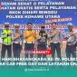 Satuan Lalulintas (Satlantas) Polres Konut menggelar kegiatan Car Free Day yang dirangkaikan dengan senam sehat, pelayanan kesehatan gratis, serta pelayanan penerbitan Surat Keterangan Catatan Kepolisian (SKCK), di Bundaran Central Business Distrik (CBD) Kelurahan Wanggudu, Minggu (22/6/2025).