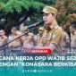 Bupati Konawe Utara, H. Ikbar, S.H., M.H., saat memimpin apel gabungan ASN di halaman Kantor Bupati Konawe Utara, Senin (23/6/2025).