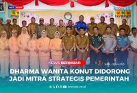 H. Ikbar, S.H., M.H., dan H. Abuhaera, S.Sos., M.Si serta jajaran Forkopimda, bersama para OPD berpose bersama usai pelantikan Ketua dan Pengurus Dharma Wanita Persatuan (DWP) Kabupaten Konawe Utara periode 2025-2030, Senin 23 Juni 2025.