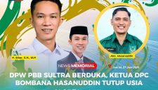 Ketua DPW PBB Sultra, H. Ikbar, S.H., M.H., (kiri). Hasanuddin, S.Pd.I, Ketua DPC PBB Kabupaten Bombana (Almarhum).