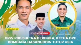 Ketua DPW PBB Sultra, H. Ikbar, S.H., M.H., (kiri). Hasanuddin, S.Pd.I, Ketua DPC PBB Kabupaten Bombana (Almarhum).