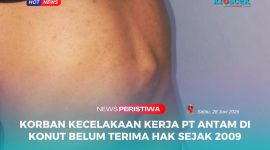 Guslimin, warga Desa Watukila, Kecamatan Lasolo, Kabupaten Konawe Utara (Konut), korban kecelakaan kerja alami patah tulang belakang, saat eksplorasi pengeboran oleh PT Aneka Tambang (Antam) Geomin pada tahun 2009 di wilayah Bawulu. Foto : Ist.
