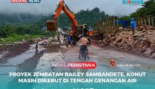 Pekerjaan pembangunan jembatan Bailey di poros jalan Nasional Trans Sulawesi yang menghubungkan Kendari, Sulawesi Tenggara, dan Morowali, Sulawesi masih berlangsung, Minggu (29/06/2025).